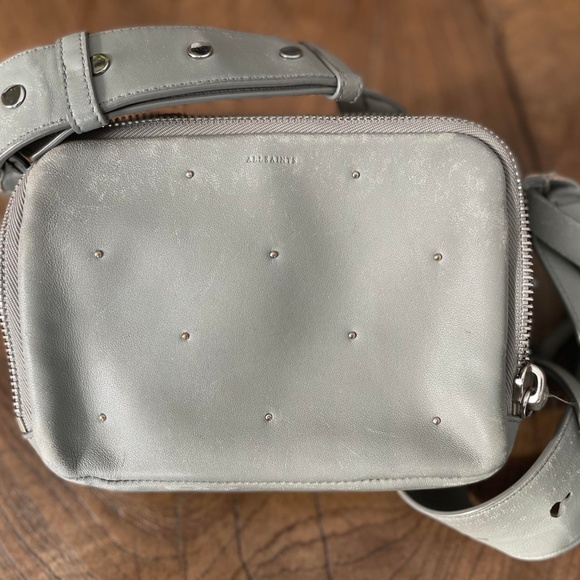 All Saints Light Grey Vincent Crossbody Thick Strap Bag - Picture 5 of 7